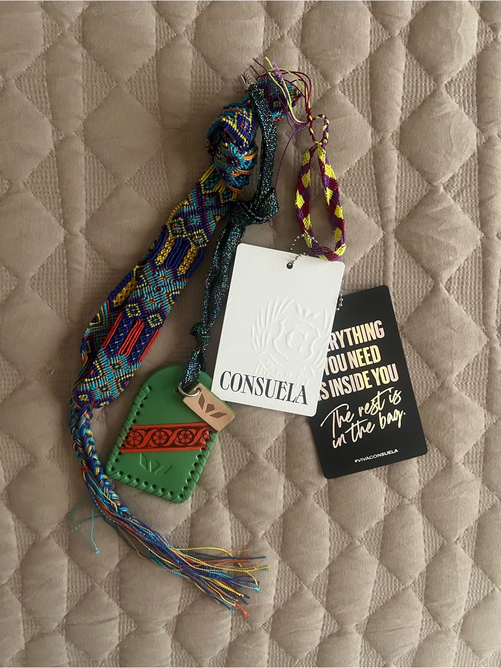 Consuela Thunderbird Series Multicolor Woven Strap Bag Charm Lot